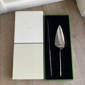 Kate Spade New York Lenox Pompano Point 2 Piece Cake Dessert Set Silverplated